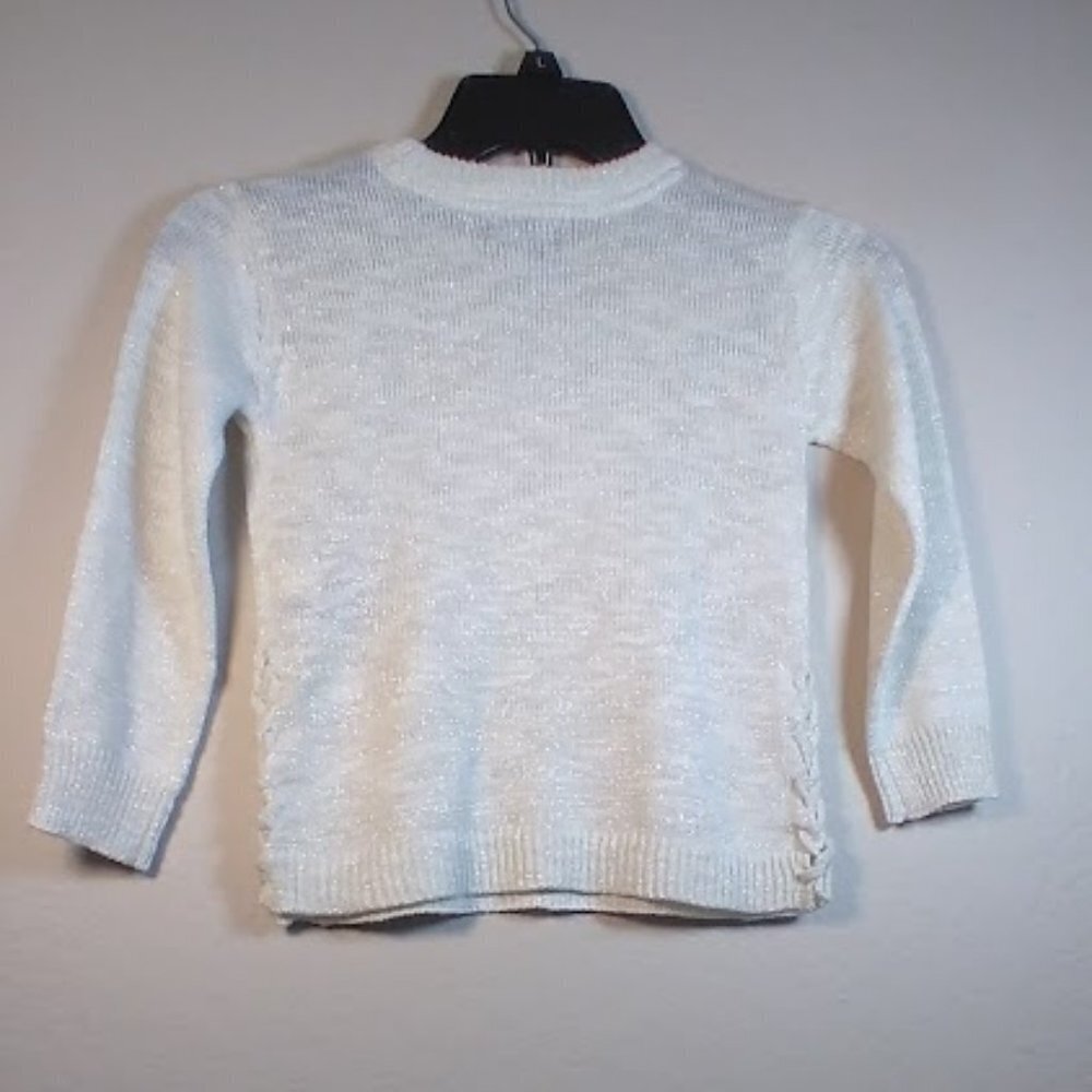 DKNY Girls Pink Heart Signature Sweater Size: 4 - Picture 4 of 15